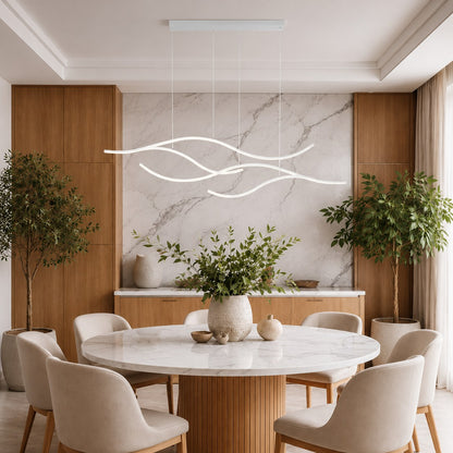 Modern LED Pendant Light Adjustable Hanging Metal with Silicone Shade for Kitchen Island