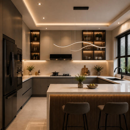 Modern LED Pendant Light Adjustable Hanging Metal with Silicone Shade for Kitchen Island