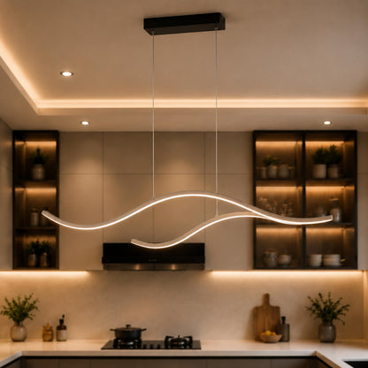 Modern LED Pendant Light Adjustable Hanging Metal with Silicone Shade for Kitchen Island