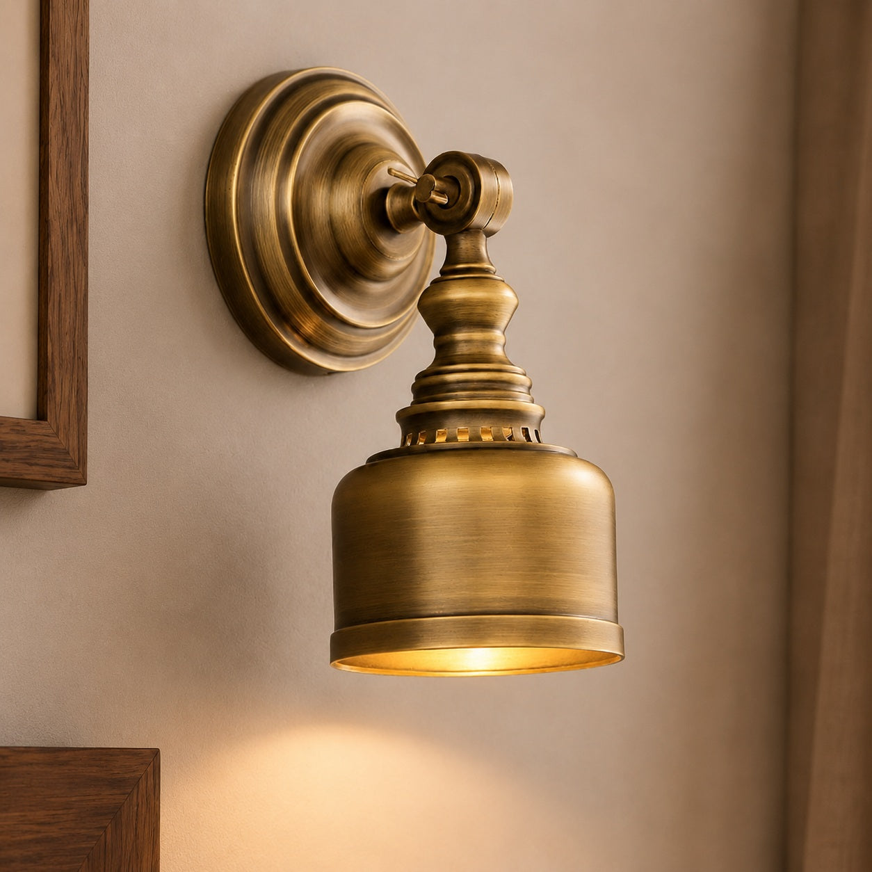 Modern Minimalist Wall Light Wall Mounted Solid Brass LED Compatible Sconce for Indoor Use
