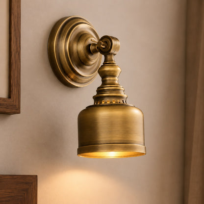 Modern Minimalist Wall Light Wall Mounted Solid Brass LED Compatible Sconce for Indoor Use