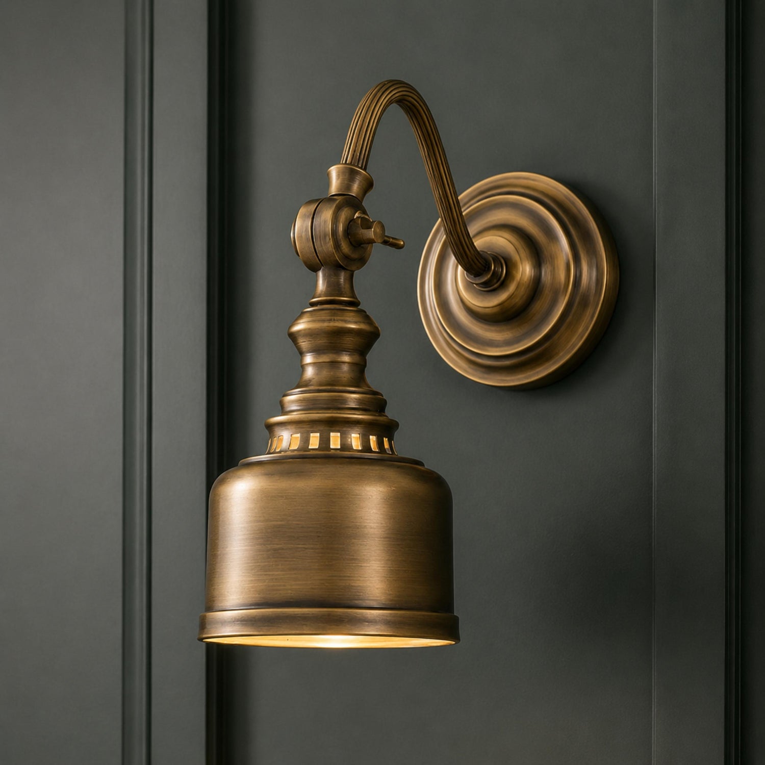 Modern Minimalist Wall Light Wall Mounted Solid Brass LED Compatible Sconce for Indoor Use