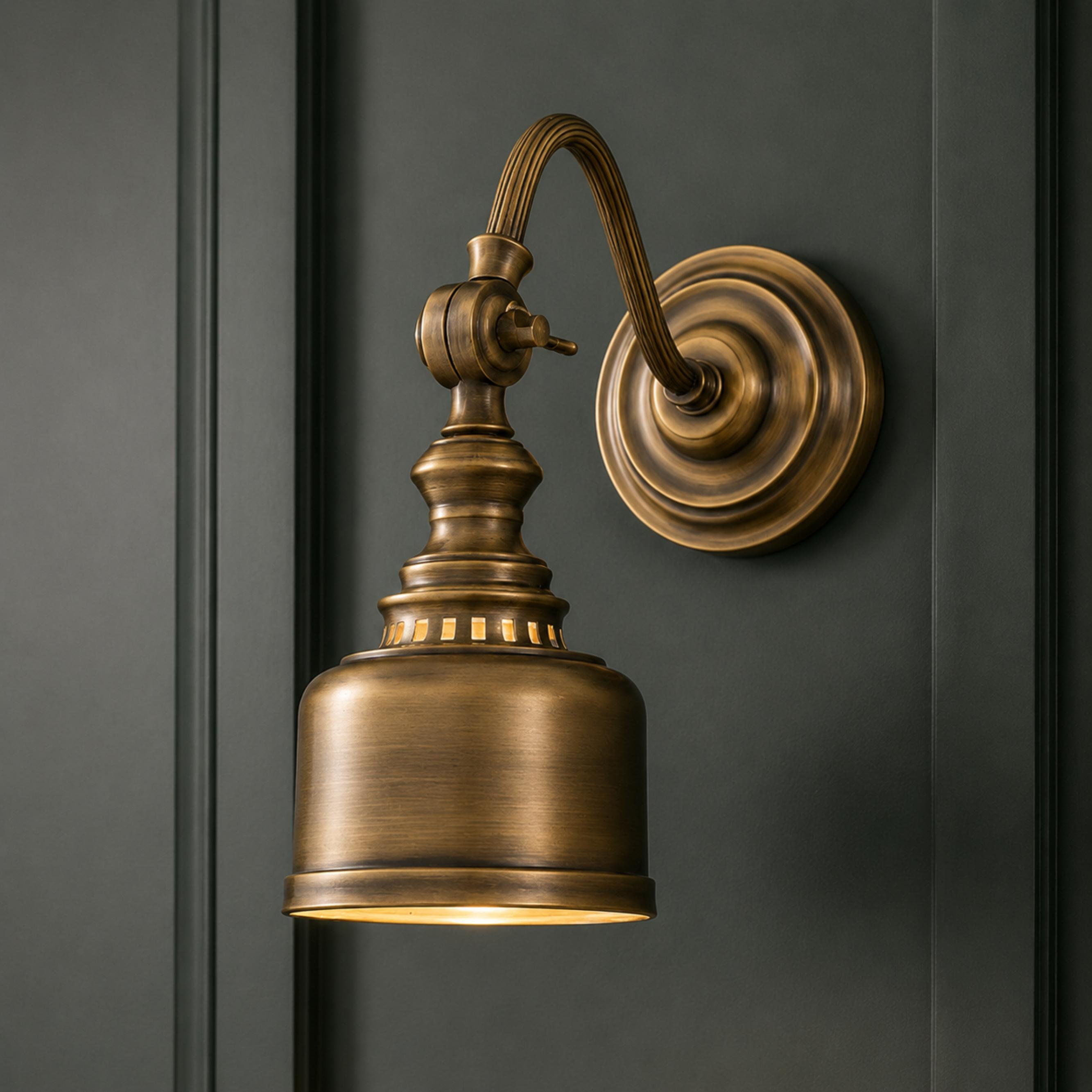 Modern Minimalist Wall Light Wall Mounted Solid Brass LED Compatible Sconce for Indoor Use