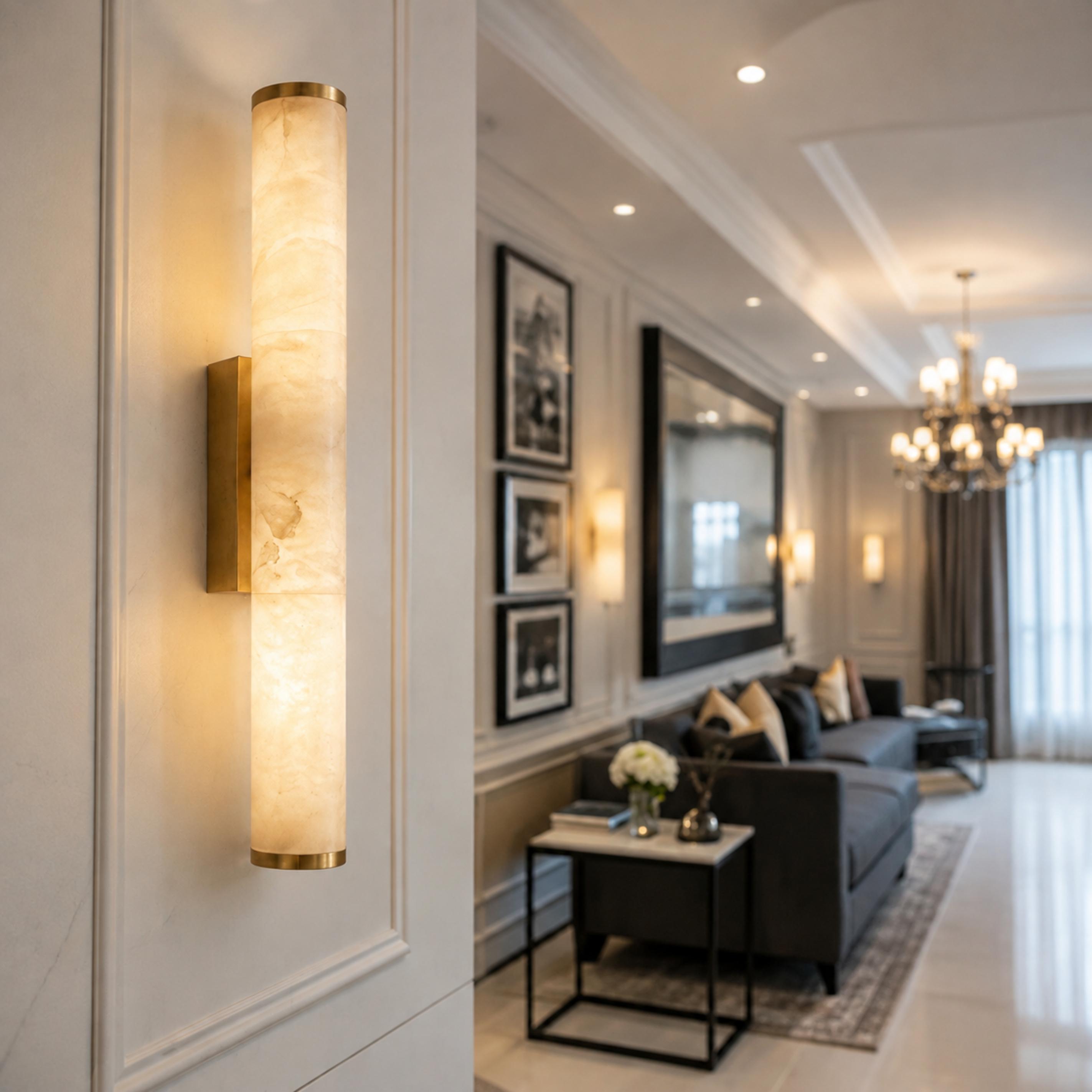 Modern Wall Sconce Wall Mounted Resin with Copper Accents LED Warm White Light for Indoor Use