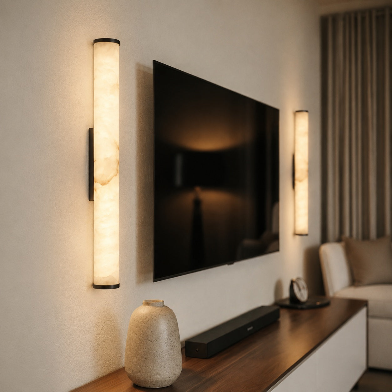 Modern Wall Sconce Wall Mounted Resin with Copper Accents LED Warm White Light for Indoor Use