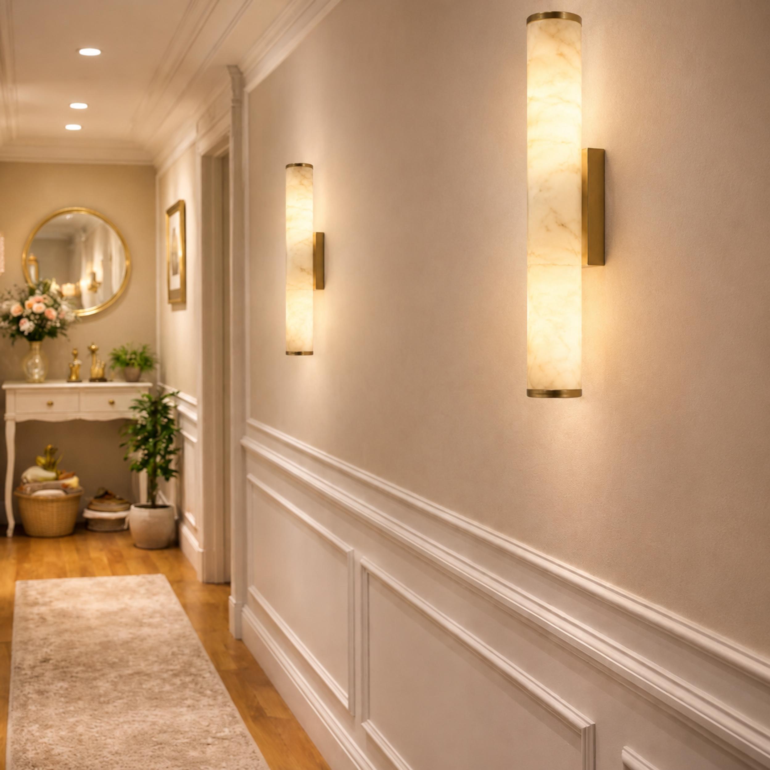Modern Wall Sconce Wall Mounted Resin with Copper Accents LED Warm White Light for Indoor Use