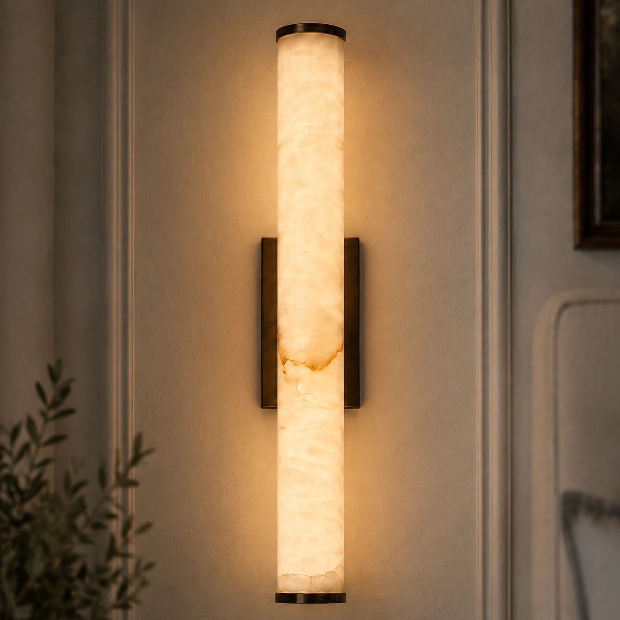 Modern Wall Sconce Wall Mounted Resin with Copper Accents LED Warm White Light for Indoor Use