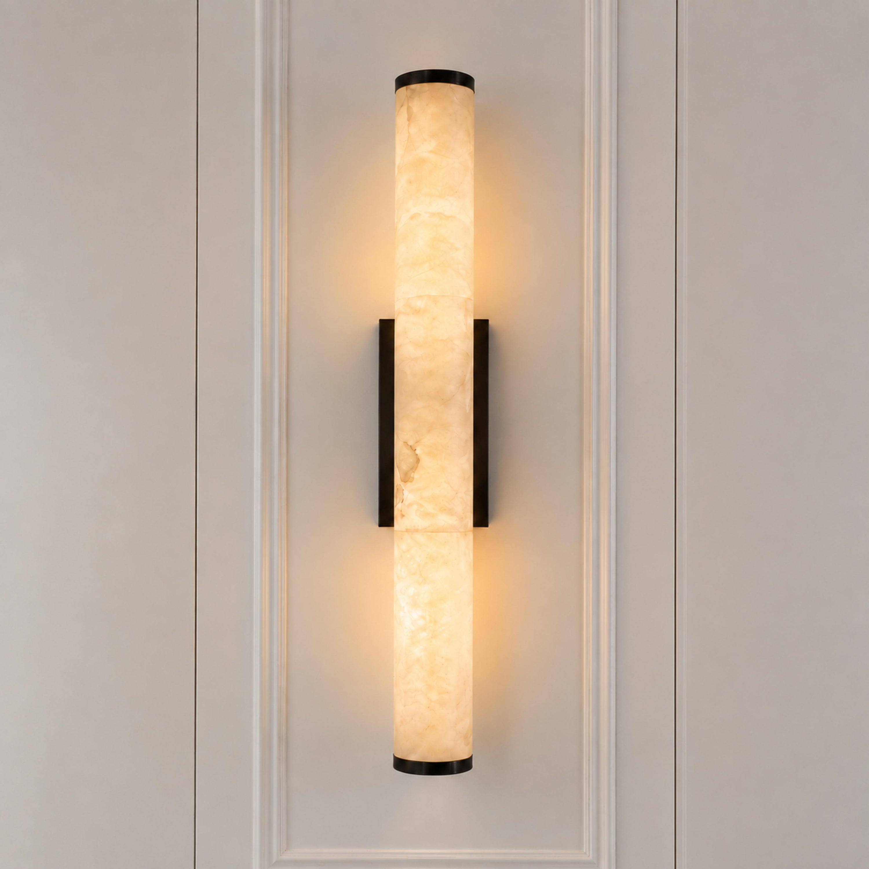 Modern Wall Sconce Wall Mounted Resin with Copper Accents LED Warm White Light for Indoor Use