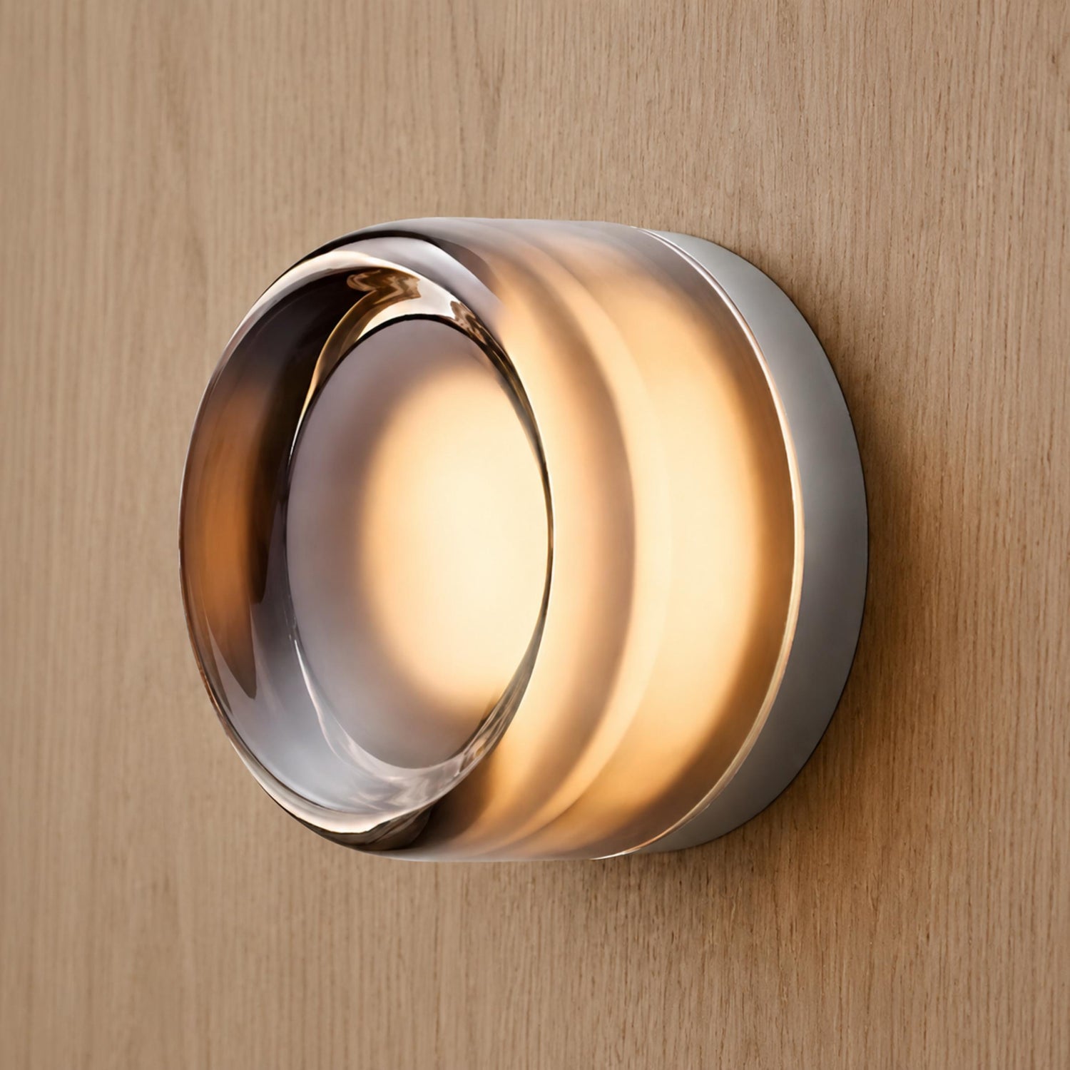 Modern Wall Light Wall Mounted Dimple Glass Aluminum LED with Smart Light Sensor 3000K
