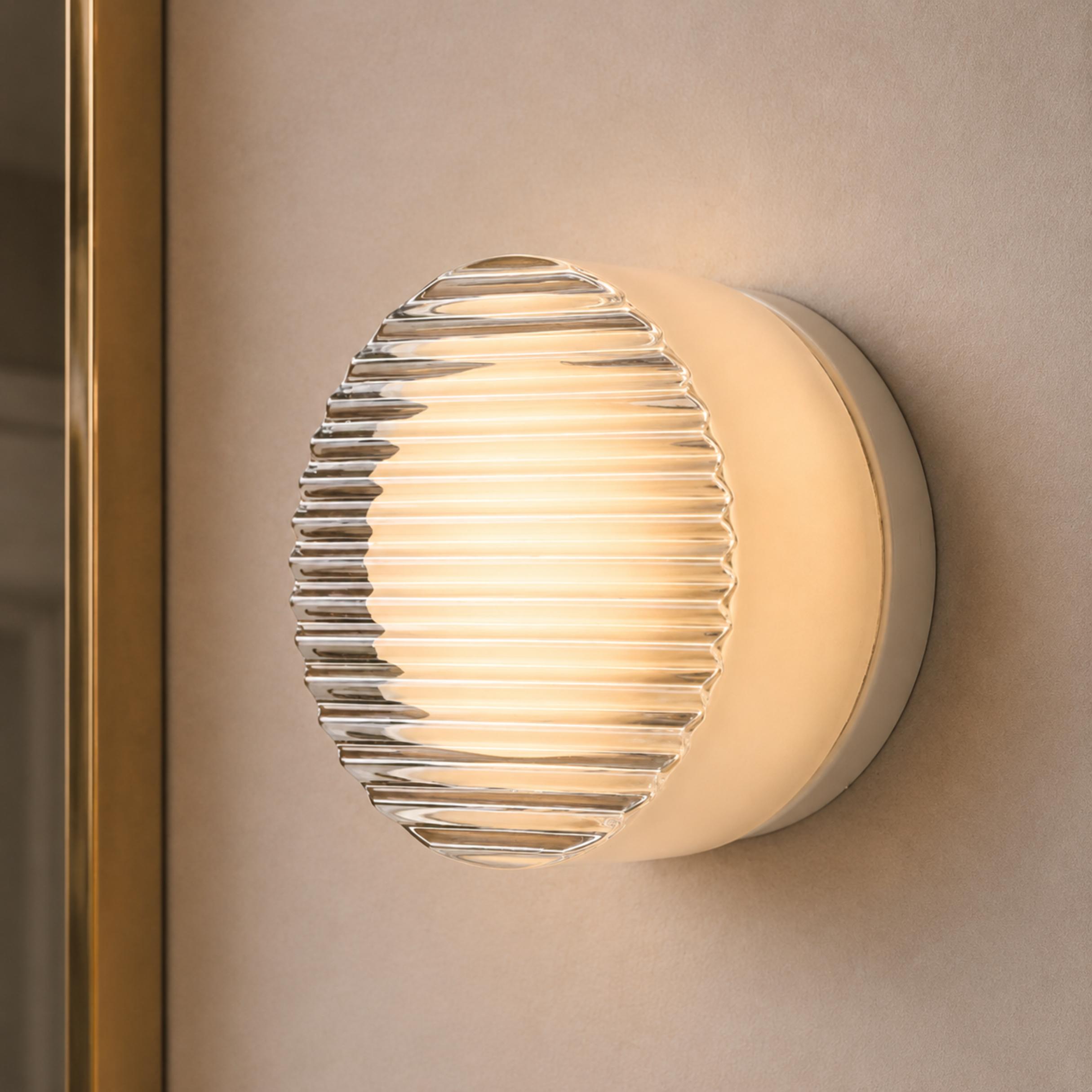 Modern Wall Light Wall Mounted Dimple Glass Aluminum LED with Smart Light Sensor 3000K
