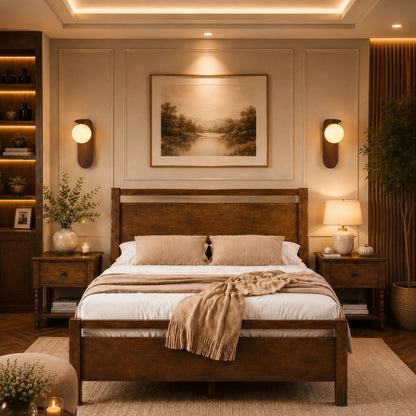 Modern Wall Light Wall Mounted Wood Sconce Opal Glass Dimmable for Elegant Interiors