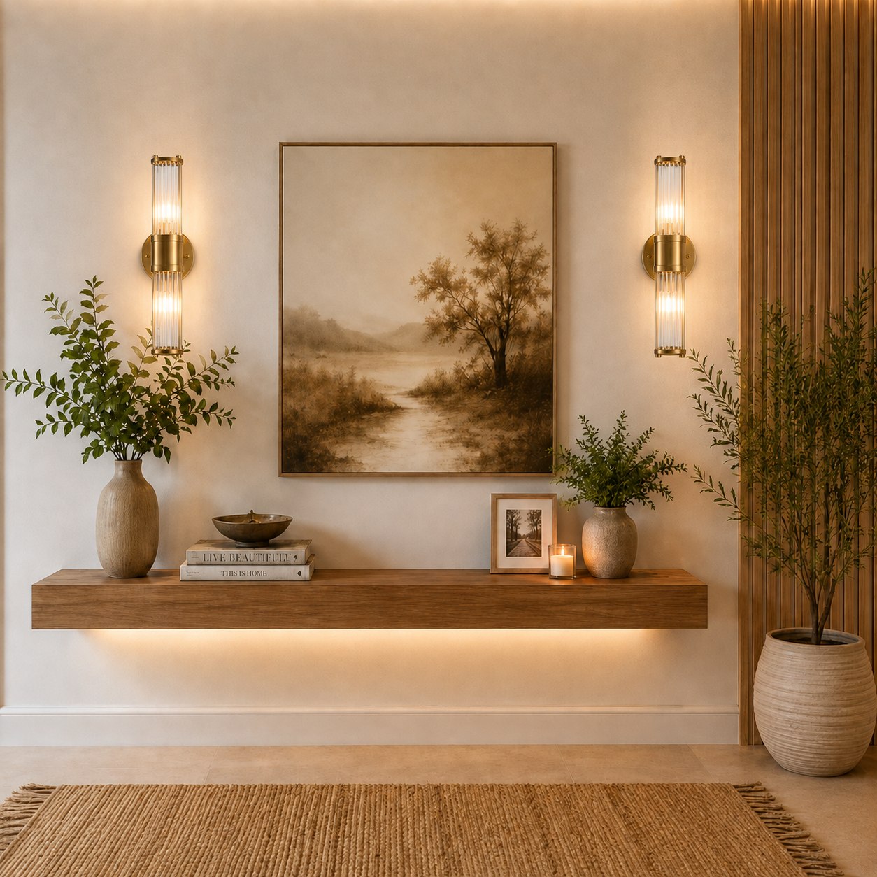 Modern Wall Sconce Wall Mounted Cylinder Glass Shade Iron Chrome Gold Finish LED 3000K