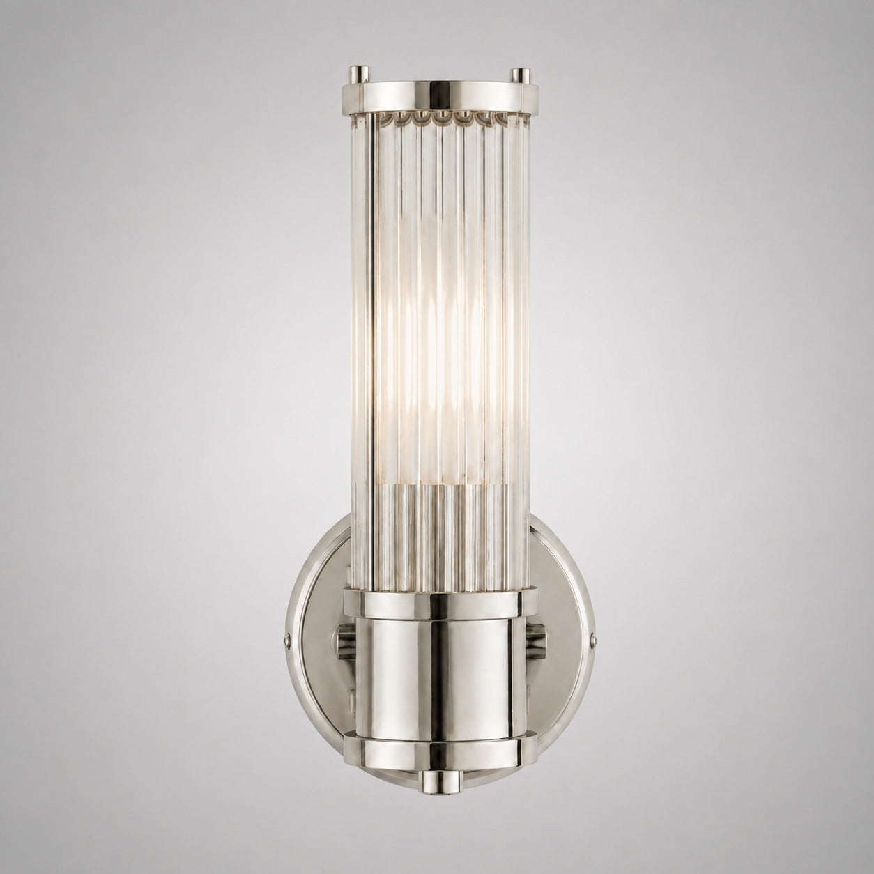 Modern Wall Sconce Wall Mounted Cylinder Glass Shade Iron Chrome Gold Finish LED 3000K