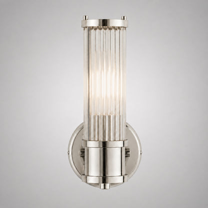 Modern Wall Sconce Wall Mounted Cylinder Glass Shade Iron Chrome Gold Finish LED 3000K
