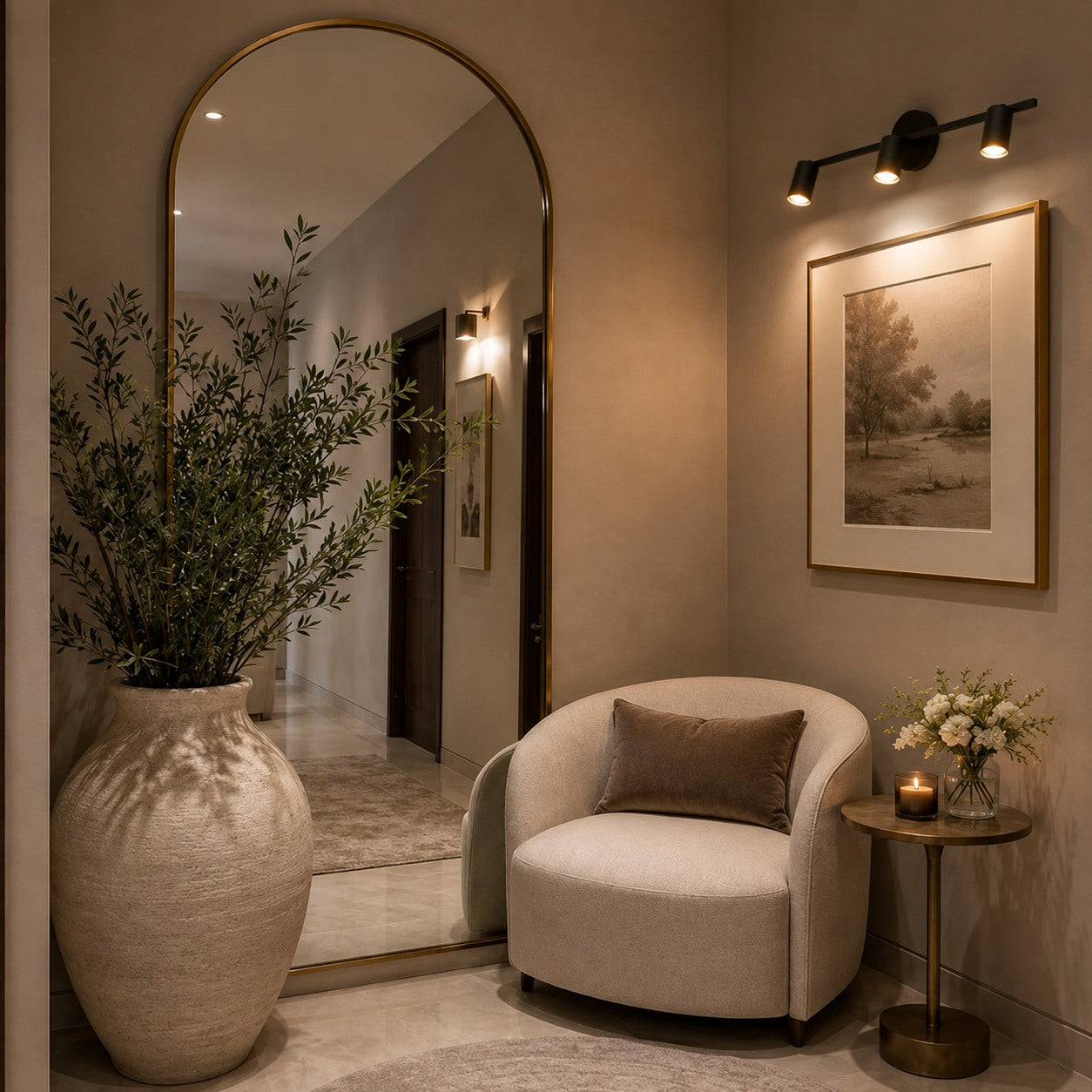 Modern Adjustable Wall Light Rotatable Sconce Brass Fixture with 350° Head Rotation