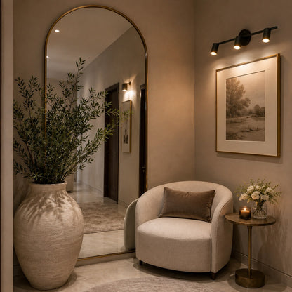 Modern Adjustable Wall Light Rotatable Sconce Brass Fixture with 350° Head Rotation