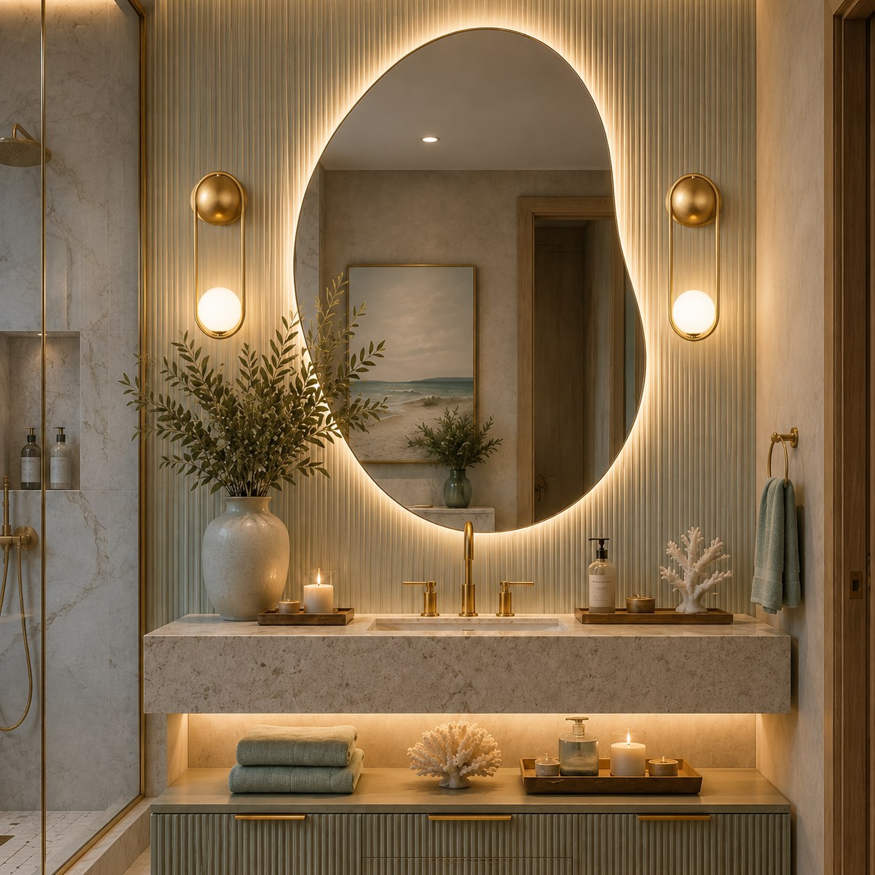 Modern Wall Light Sconce Wall Mounted Brass Glass LED Fixture Adjustable G9 Base 15cm Diameter
