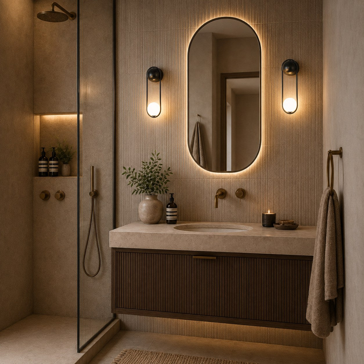 Modern Wall Light Sconce Wall Mounted Brass Glass LED Fixture Adjustable G9 Base 15cm Diameter