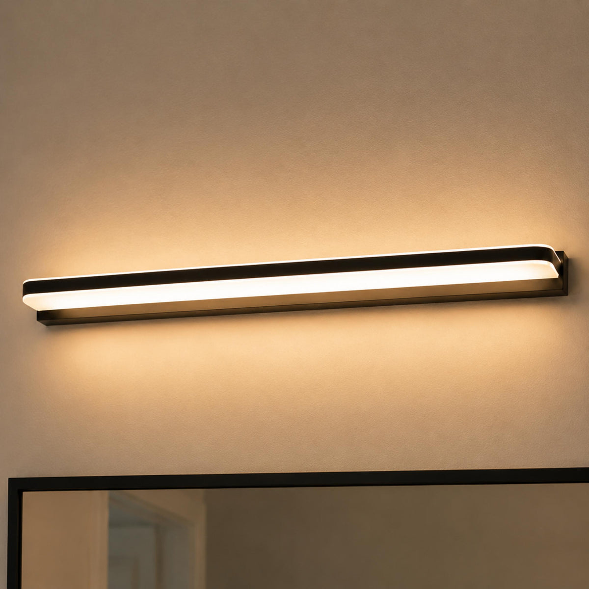 Modern LED Bathroom Vanity Lights Wall Mounted Polished Iron Acrylic Ambient Glow