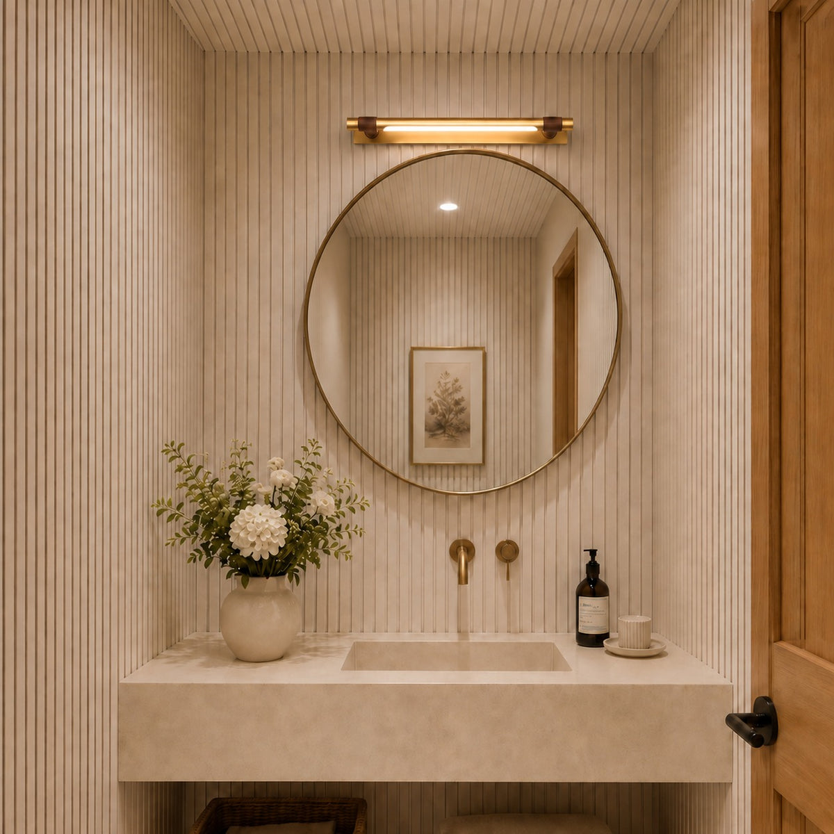 Modern Bathroom Vanity Light Wall Mounted Iron Acrylic LED with Three Color Temperatures