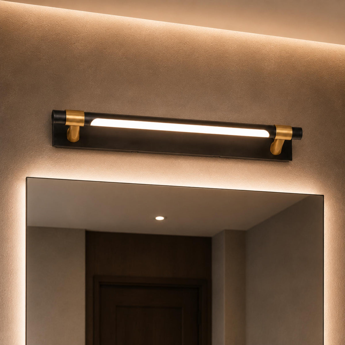 Modern Bathroom Vanity Light Wall Mounted Iron Acrylic LED with Three Color Temperatures