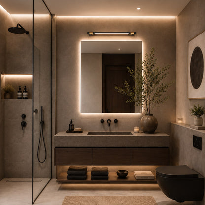 Modern Bathroom Vanity Light Wall Mounted Iron Acrylic LED with Three Color Temperatures