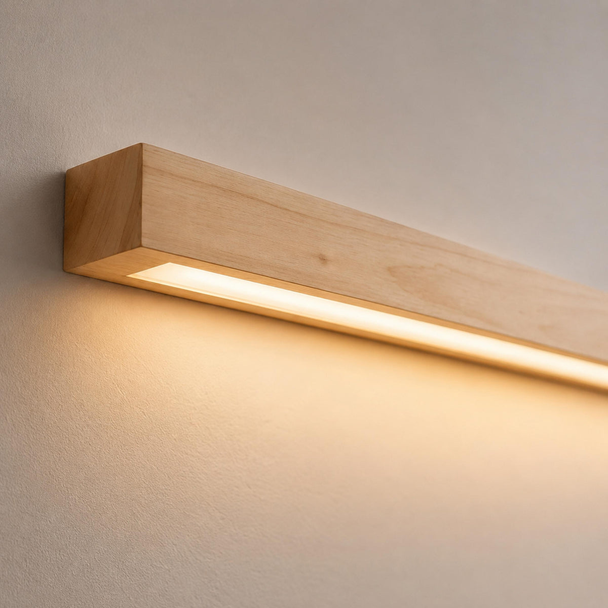Modern Linear Wall Light Flush Mount Wood LED Fixture Adjustable Brightness 120V-240V