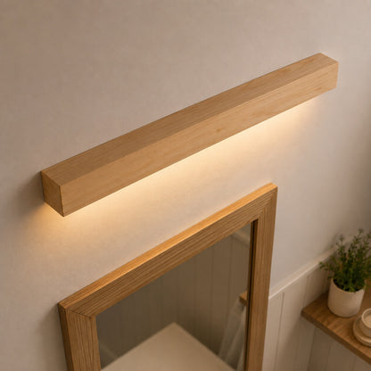 Modern Linear Wall Light Flush Mount Wood LED Fixture Adjustable Brightness 120V-240V