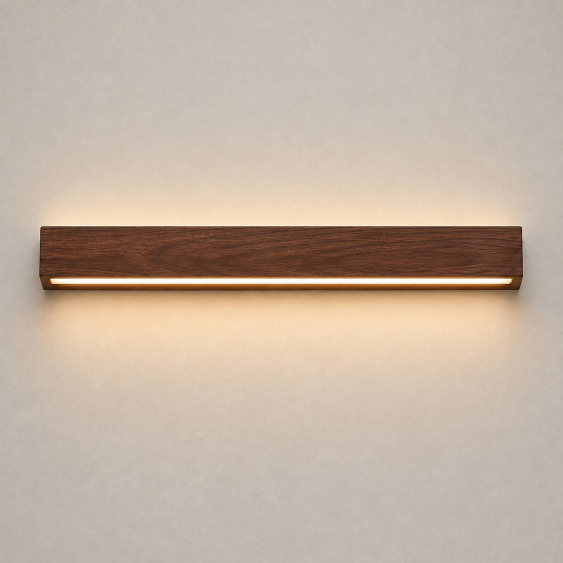 Modern Linear Wall Light Flush Mount Wood LED Fixture Adjustable Brightness 120V-240V