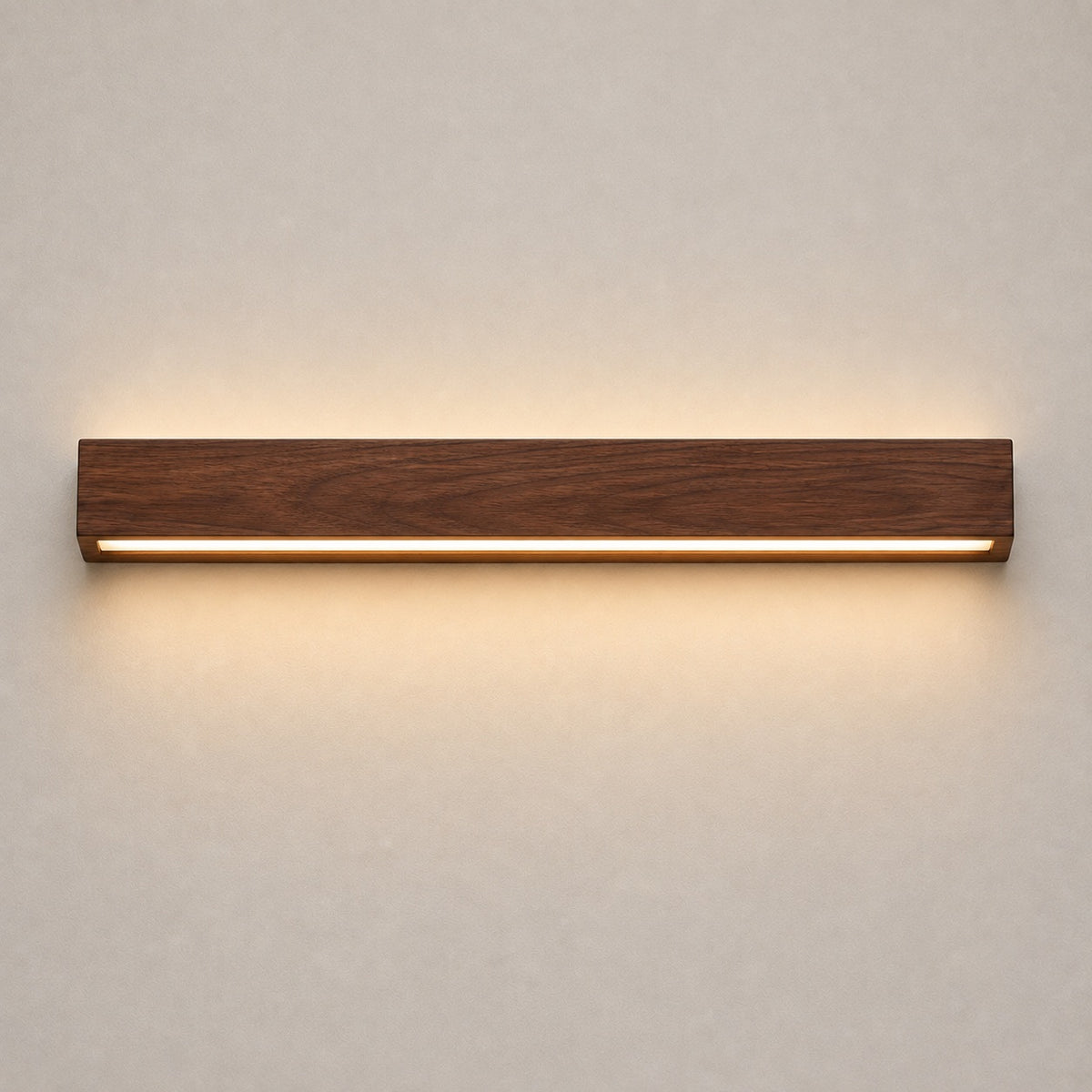 Modern Linear Wall Light Flush Mount Wood LED Fixture Adjustable Brightness 120V-240V