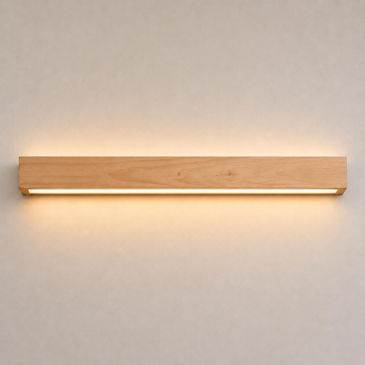 Modern Linear Wall Light Flush Mount Wood LED Fixture Adjustable Brightness 120V-240V