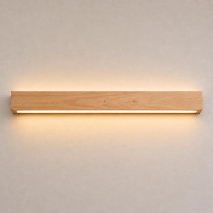 Modern Linear Wall Light Flush Mount Wood LED Fixture Adjustable Brightness 120V-240V
