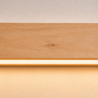 Modern Linear Wall Light Flush Mount Wood LED Fixture Adjustable Brightness 120V-240V