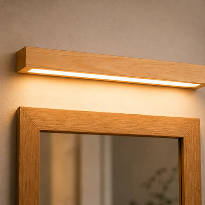 Modern Linear Wall Light Flush Mount Wood LED Fixture Adjustable Brightness 120V-240V