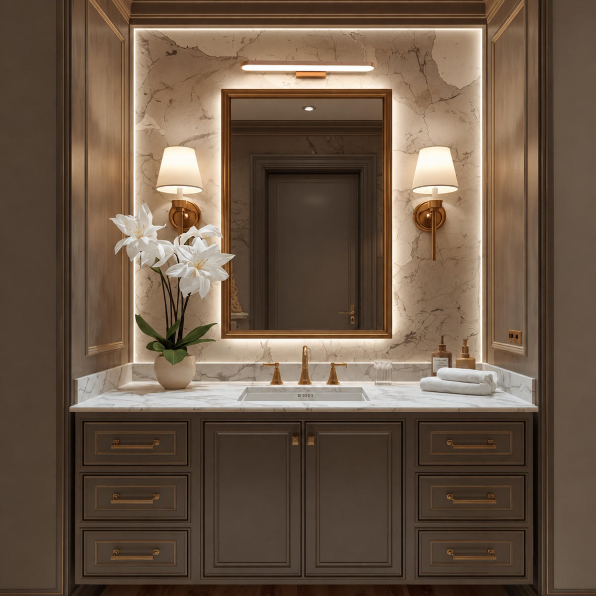 Modern LED Bathroom Vanity Light Bar Wall Mounted Aluminum Dimmable Fixture 18W 26W 34W 42W 50W