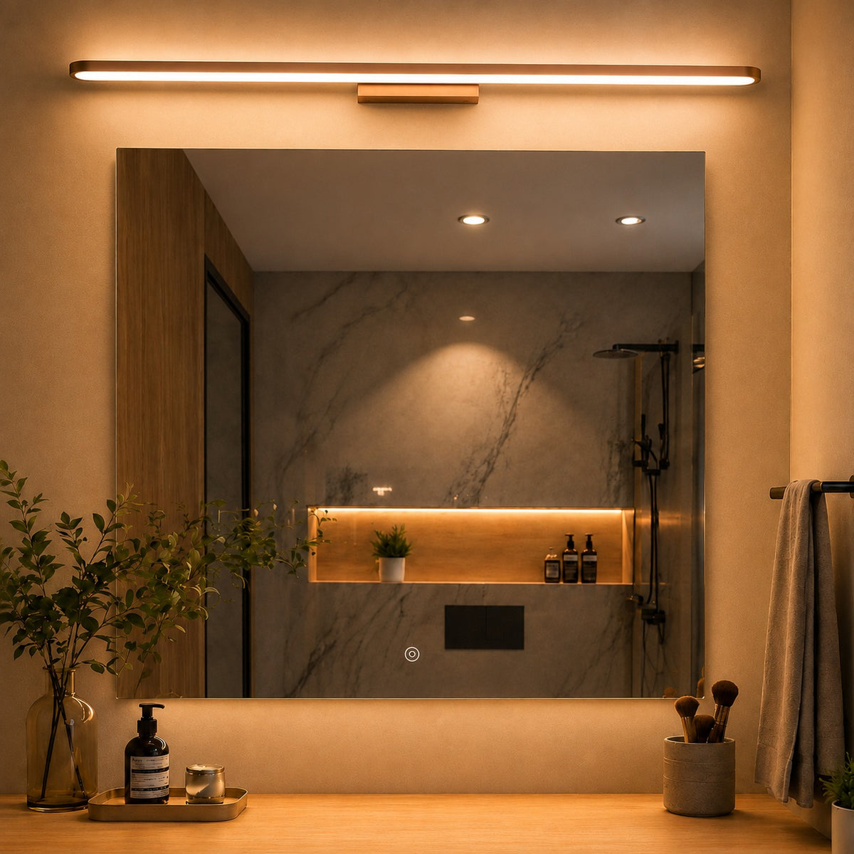 Modern LED Bathroom Vanity Light Bar Wall Mounted Aluminum Dimmable Fixture 18W 26W 34W 42W 50W