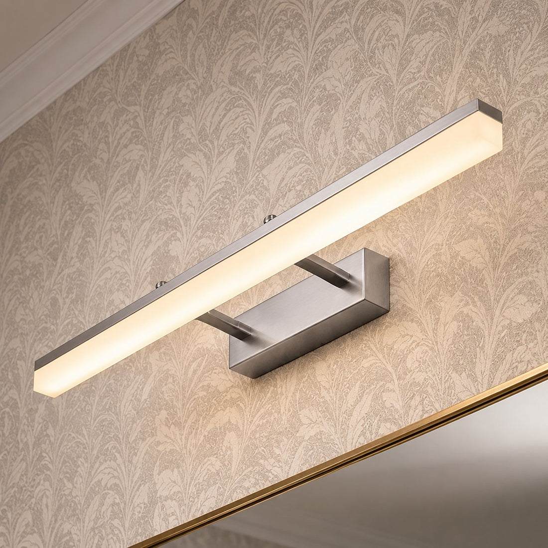 Modern Gold Bathroom Vanity Light Bar Wall Mounted Stainless Steel LED Adjustable 3-Colour