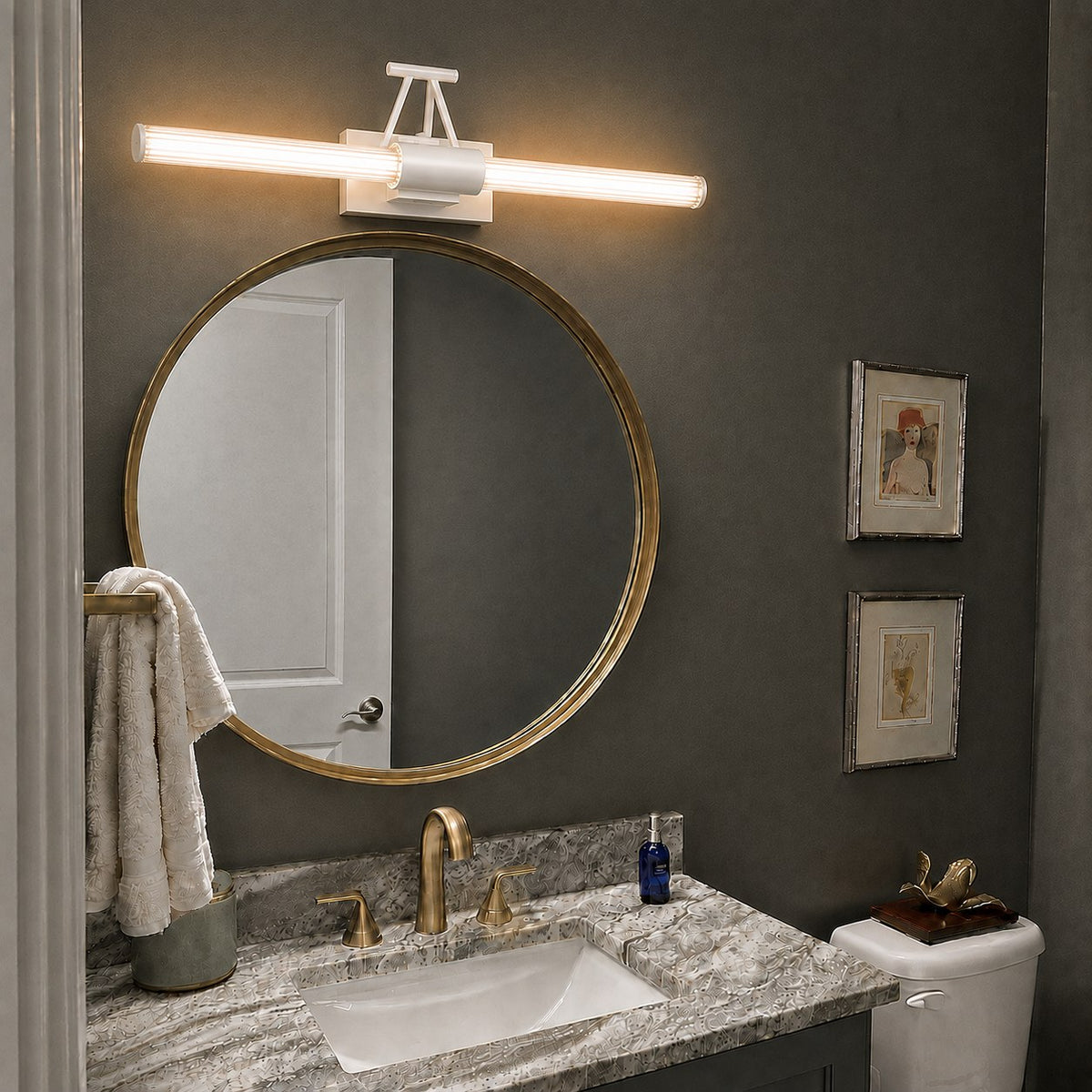 Modern LED Bathroom Vanity Light Wall Mounted with Adjustable Arms and 360-Degree Illumination