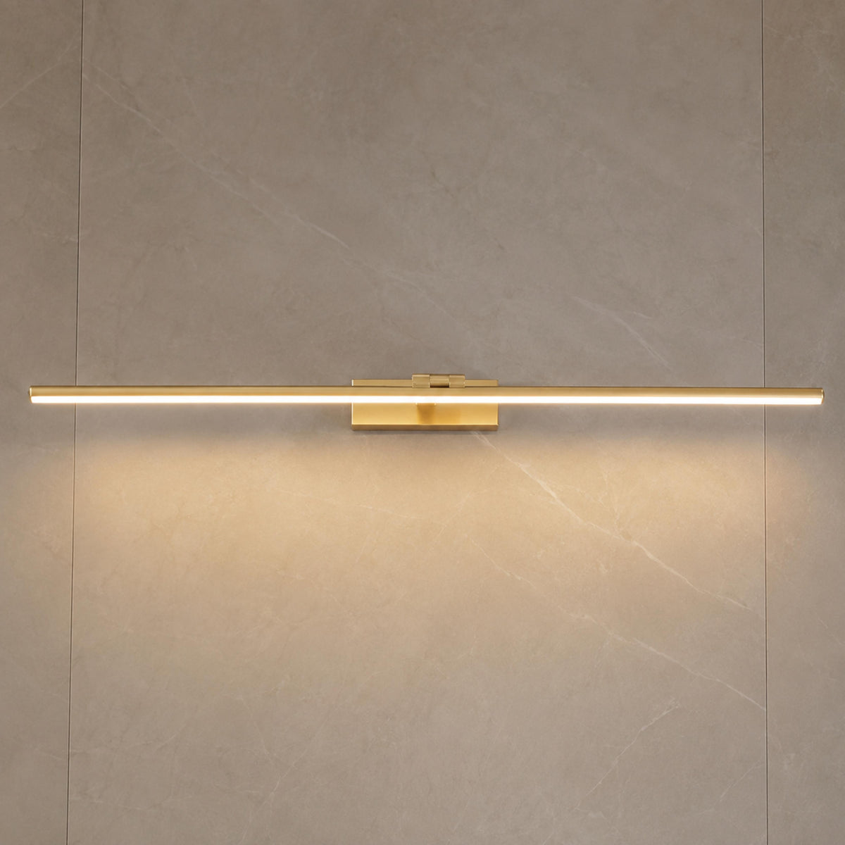 Modern LED Vanity Light Bar Wall Mounted Copper and Acrylic Adjustable for Bathroom Mirror