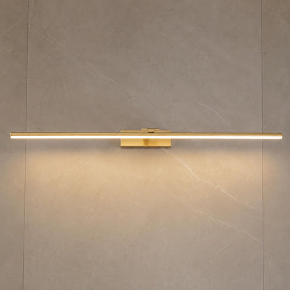 Modern LED Vanity Light Bar Wall Mounted Copper and Acrylic Adjustable for Bathroom Mirror