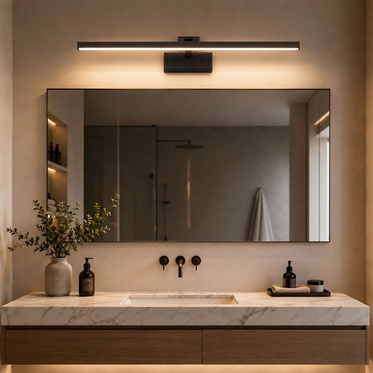 Modern Bathroom Vanity Light Bar Wall Mounted Metal Acrylic LED Adjustable Dual Color Temperature
