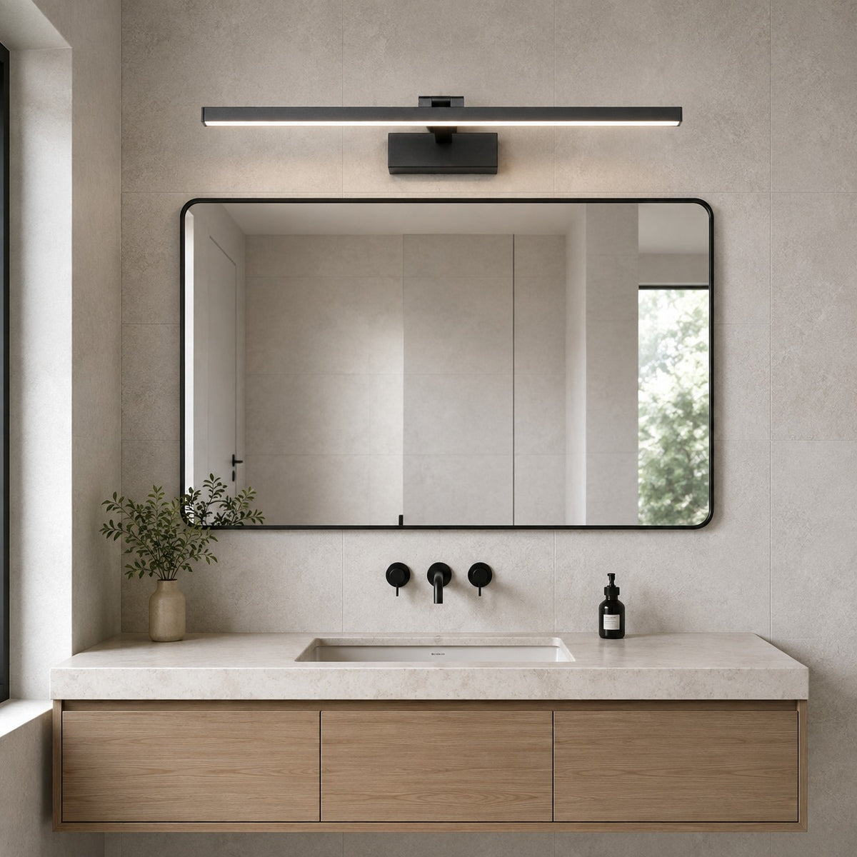 Modern Bathroom Vanity Light Bar Wall Mounted Metal Acrylic LED Adjustable Dual Color Temperature