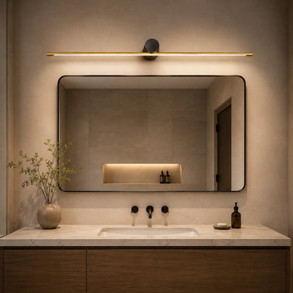 Modern Linear Bathroom Vanity Light Bar Wall Mounted Copper Acrylic LED Dimmable 3 Color Temperature