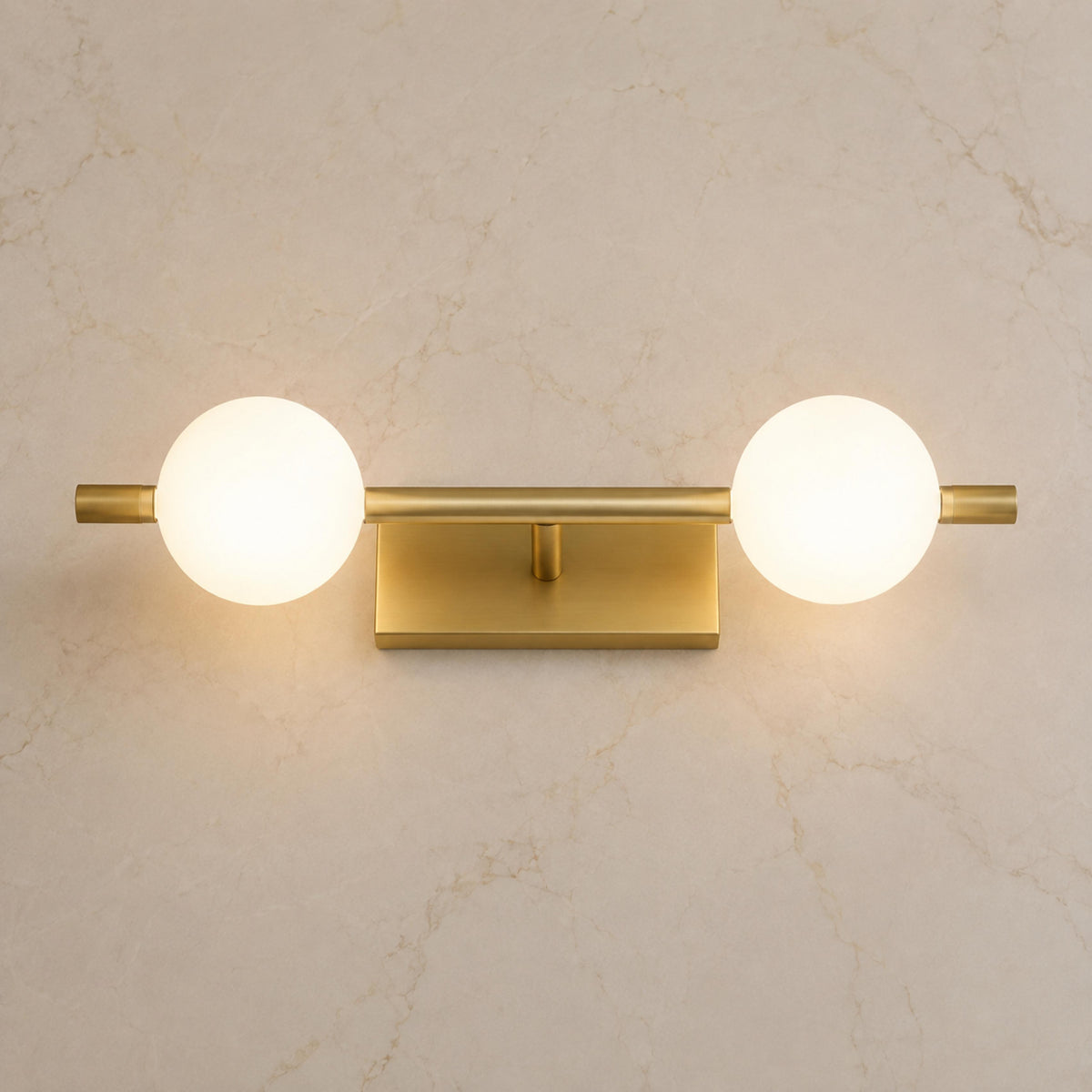 Modern LED Bathroom Vanity Light Bar Wall Mounted Copper Glass Shade Adjustable Color Temperature