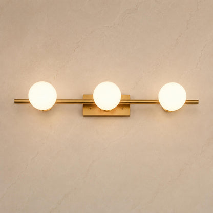 Modern LED Bathroom Vanity Light Bar Wall Mounted Copper Glass Shade Adjustable Color Temperature