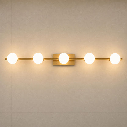 Modern LED Bathroom Vanity Light Bar Wall Mounted Copper Glass Shade Adjustable Color Temperature