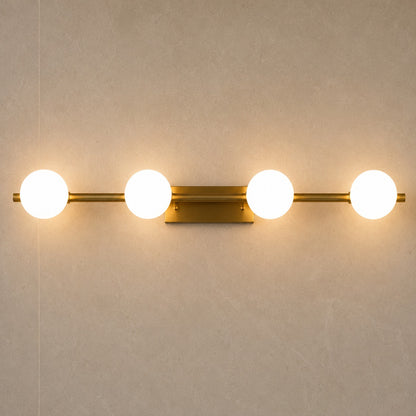 Modern LED Bathroom Vanity Light Bar Wall Mounted Copper Glass Shade Adjustable Color Temperature
