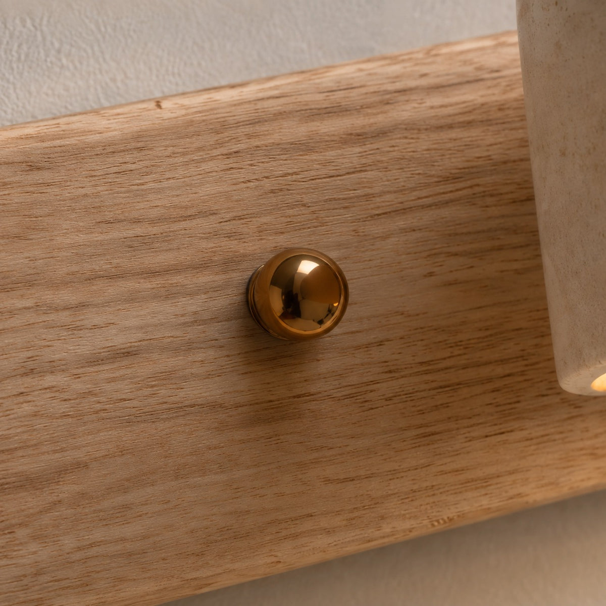 Rustic Wall Light Bathroom Sconce Hardwired Wood and Stone LED Energy Efficient Fixture