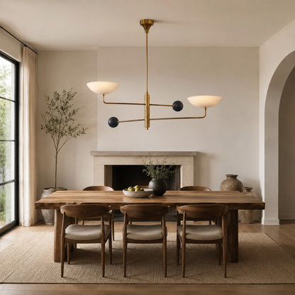 Modern Nautical Chandelier Hanging Light Adjustable Height Antique Brass Metal LED