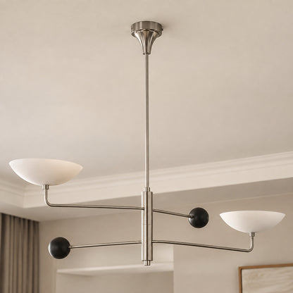 Modern Nautical Chandelier Hanging Light Adjustable Height Antique Brass Metal LED